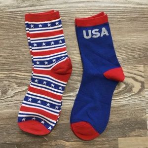 USA Unbranded Red White and Blue Socks Woman’s 9-11 Shoe Sizes 5-10 NWOT